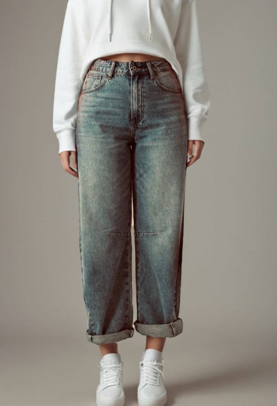 Jean Coupe Ballon Taille Haute – Stretch