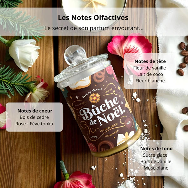 Bougie buche de noël