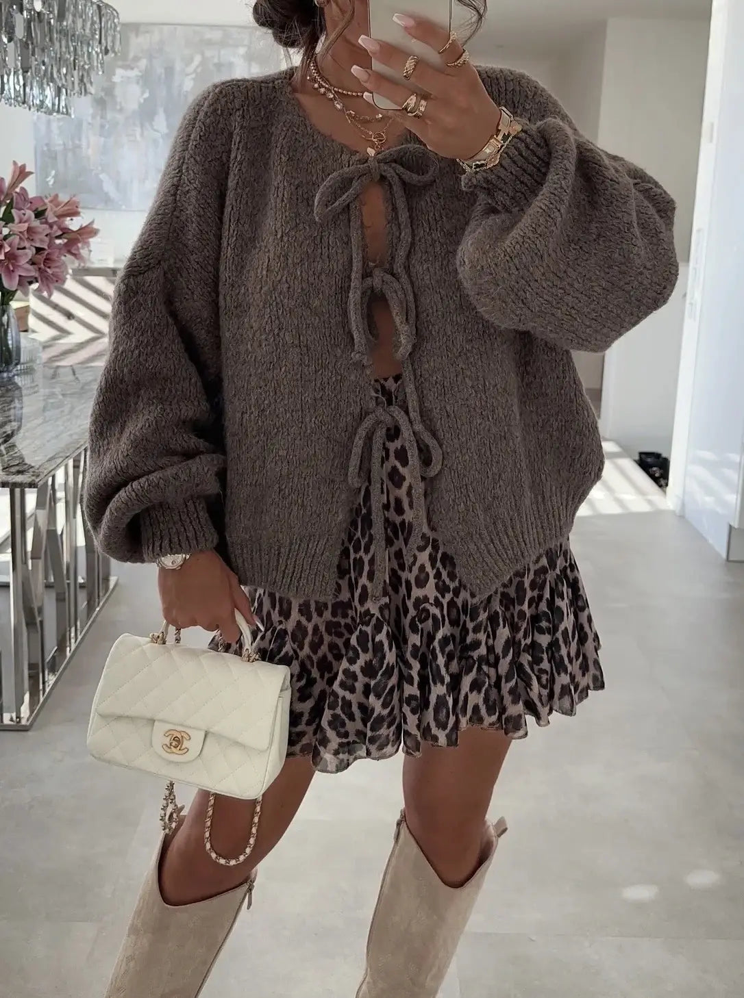 Gilet en laine avec lacets - 24618