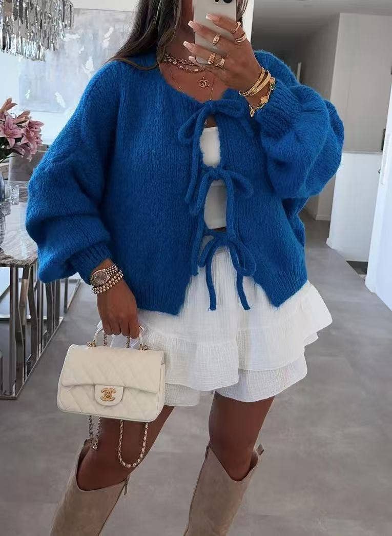 Gilet en laine avec lacets - 24618