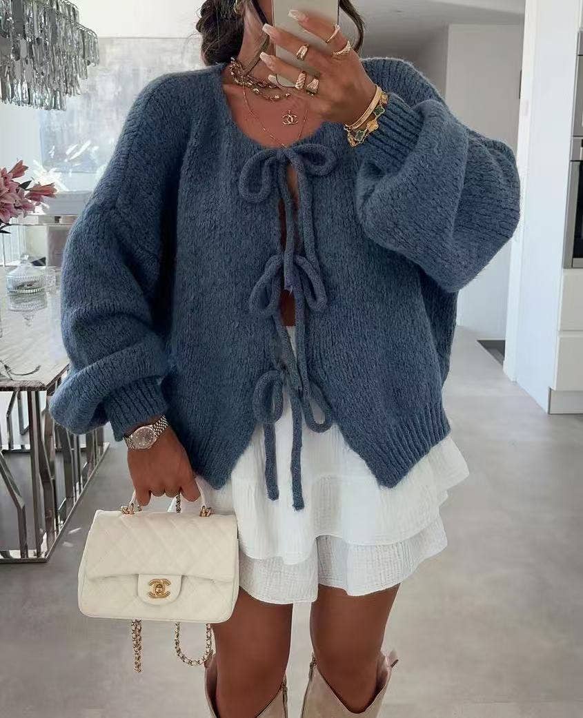 Gilet en laine avec lacets - 24618