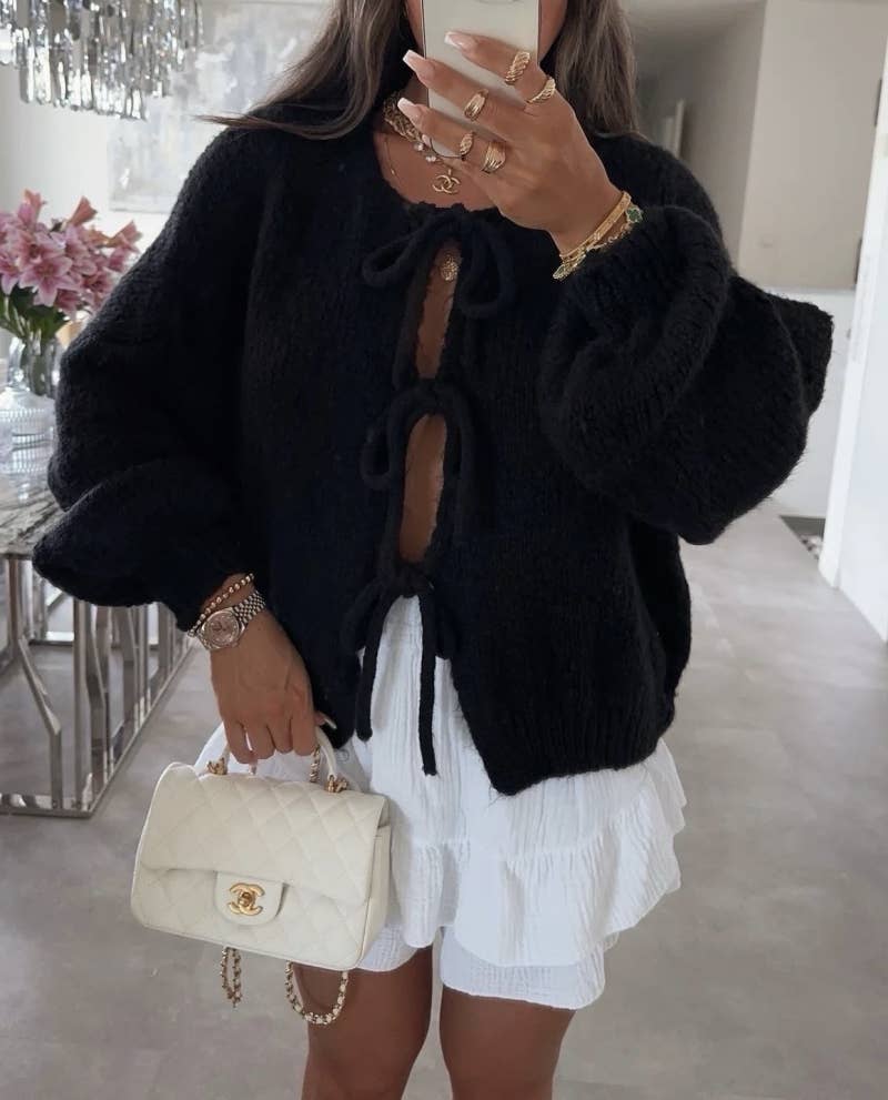 Gilet en laine avec lacets - 24618