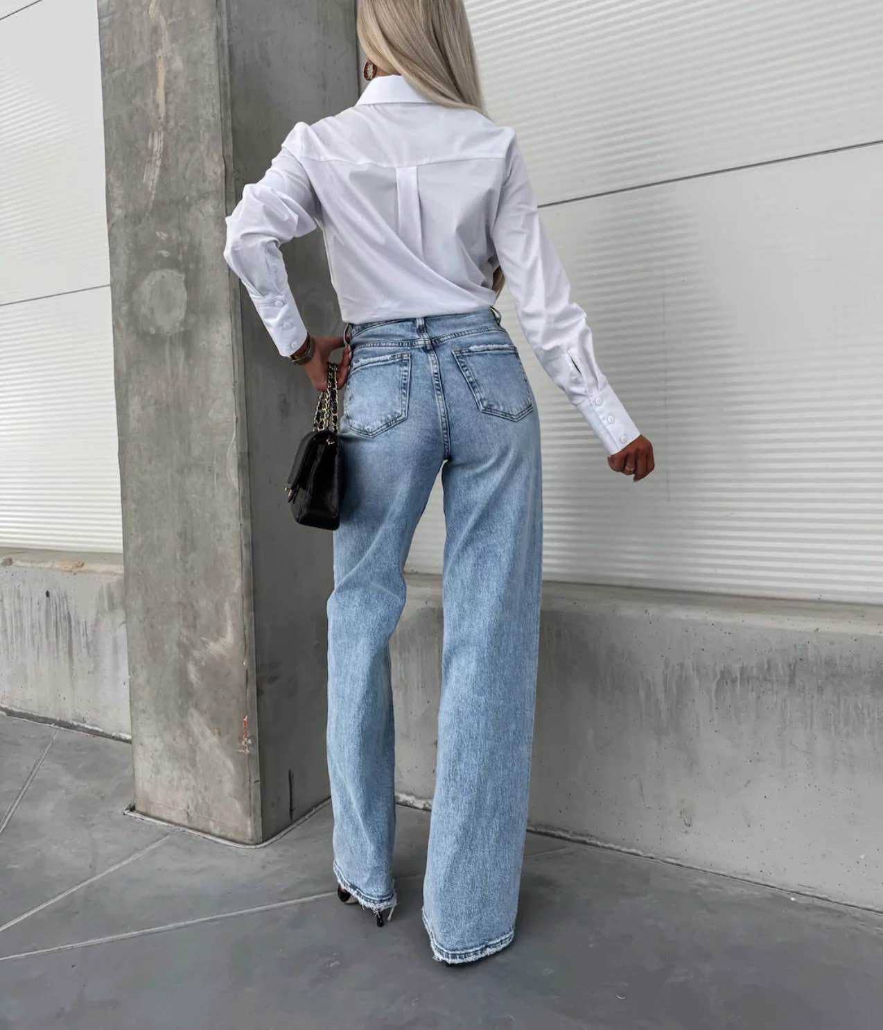 Jean Wide Leg Taille Haute – Stretch
