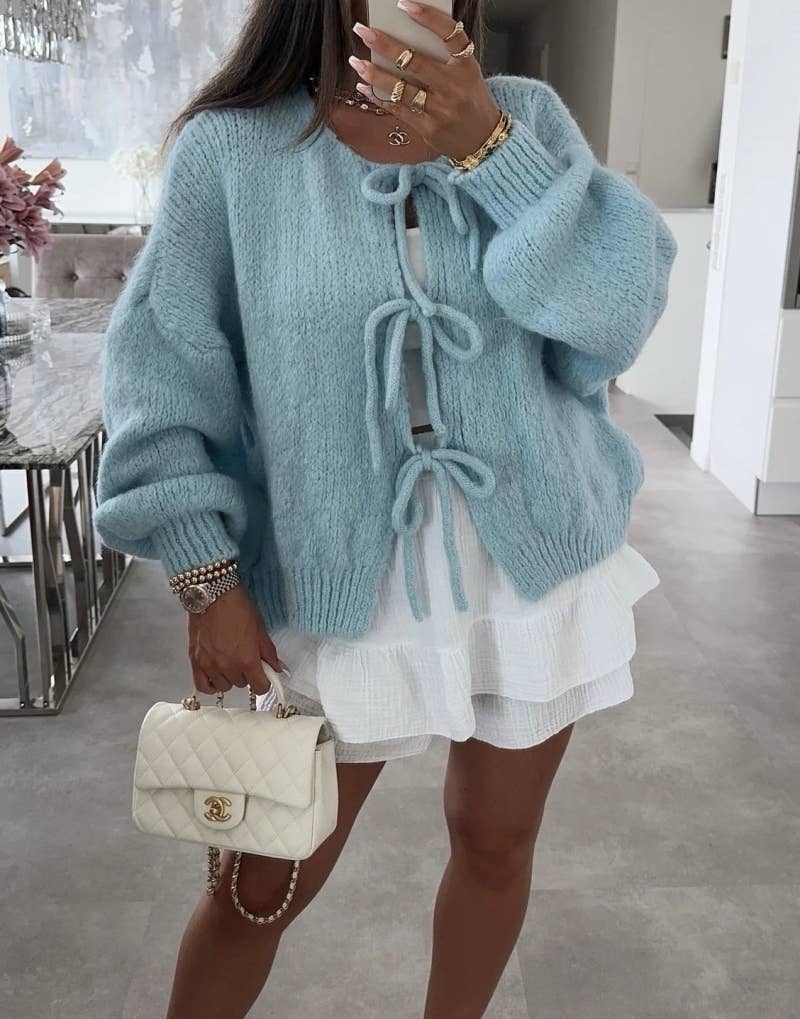 Gilet en laine avec lacets - 24618