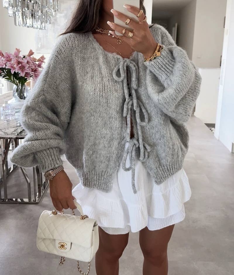 Gilet en laine avec lacets - 24618