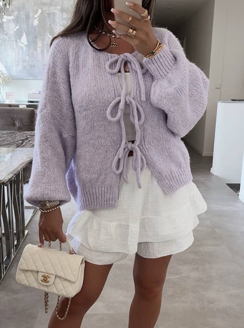 Gilet en laine avec lacets - 24618
