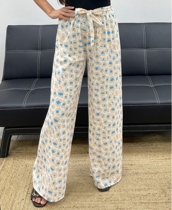 Pantalon PALAZZO leopard