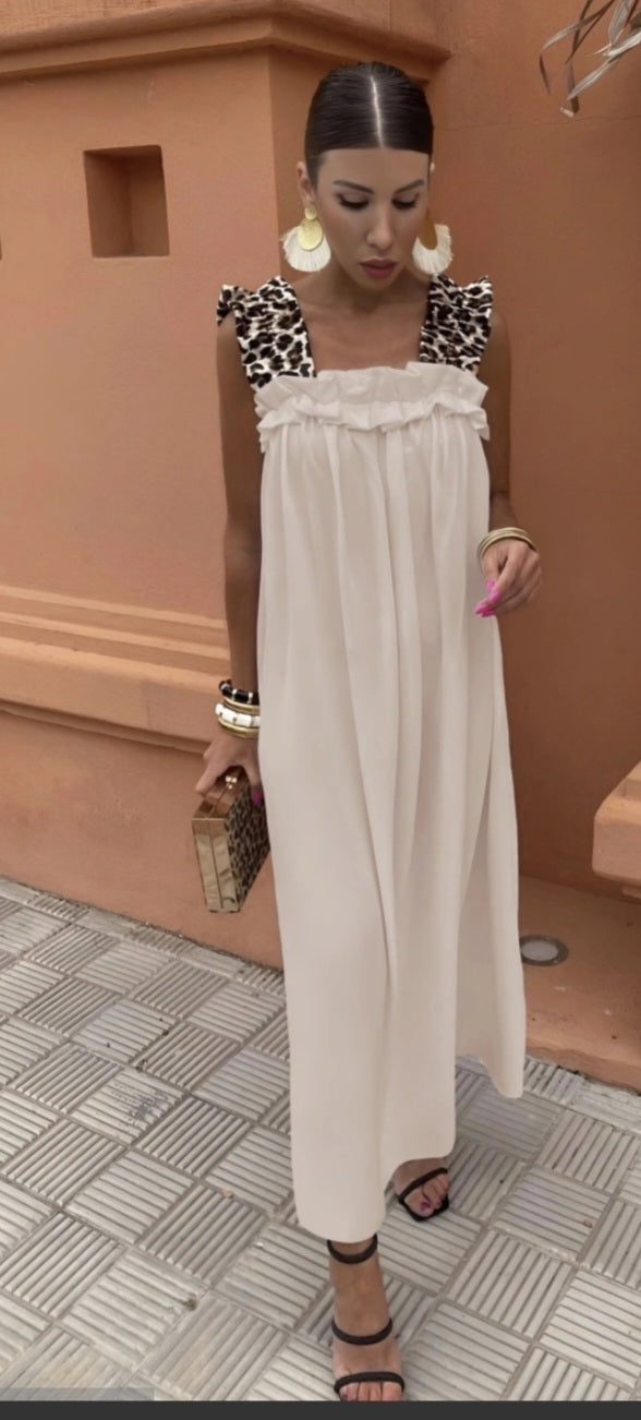 Robe à bretelle léopard NESSA
