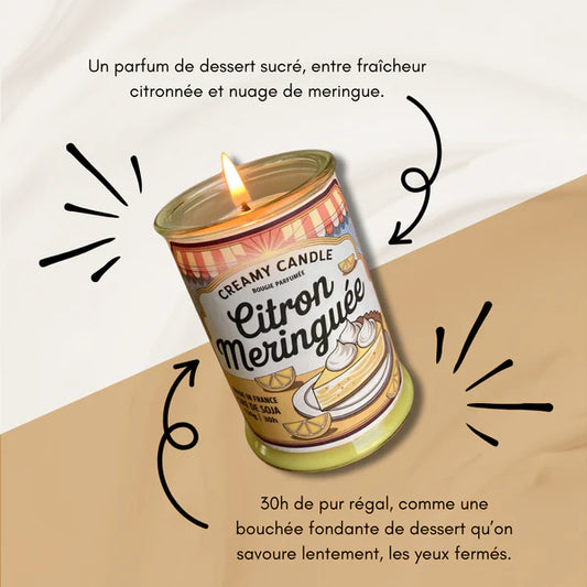 Bougie citron meringuée