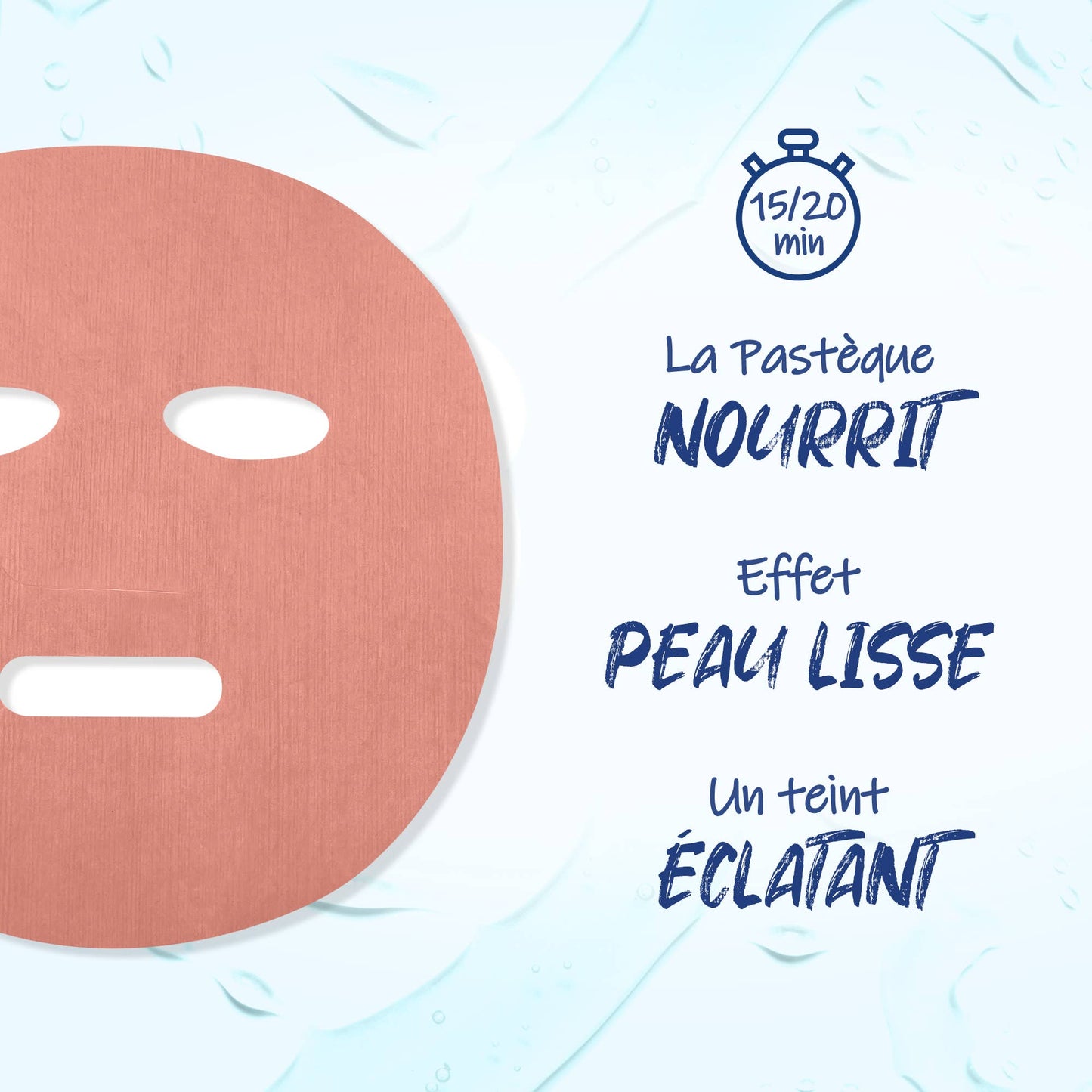 Masque Visage en tissus - Pastèque - FRENCH TENDANCE