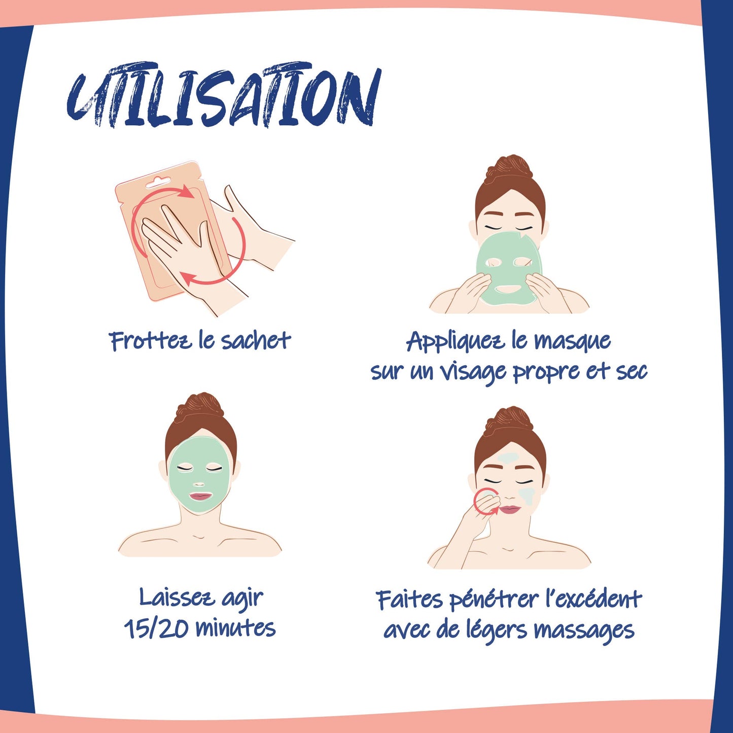 Masque Visage en tissus - Pastèque - FRENCH TENDANCE